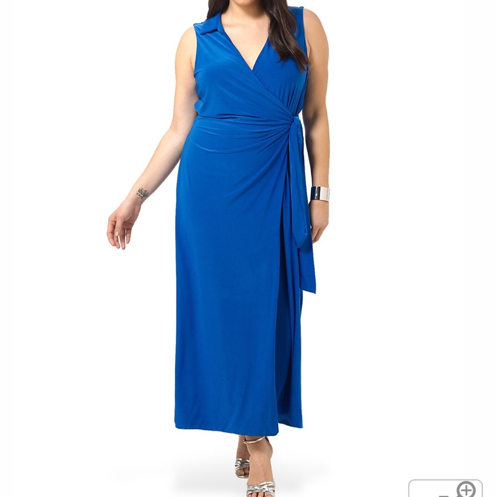 Tbags Los Angeles 1x Blue Collared wrap maxi